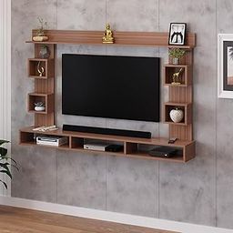 FURNEASER Martin Engineered Wood Wall Mount TV Unit/TV Stand/TV Cabinet/TV Entertainment Unit/Set Top Box Stand for 55 Inch TV (Exotic Teak)-image-75