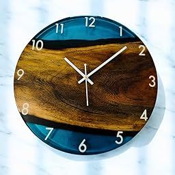 Ocean Resin Wall Clock – Modern Analog Decorative Clock for Living Room, Kitchen, or Office – Silent Non-Ticking, 14-Inch-image-33