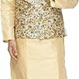 mens Dupion silk kurta pajama waistcoat set-image-6