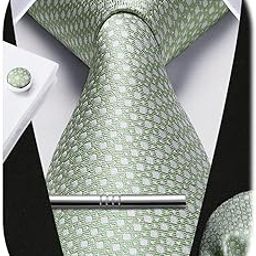 Plaid Ties for Men Classic Checkered Tie and Pocket Square Cufflinks Tie Clip Set Woven Men's Necktie Business-image-10