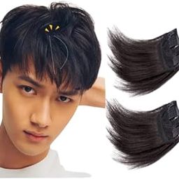 HAIR WALA™ 02 PCS, 5 x 3 Inches Silk Base 2 Clip Men's Hair Topper, Hair Pads, Top Fluffy Hair Clips, Booster Wigs, Matte Silk Hair Clips, Invisible Hair Extensions, Brown Color-image-65