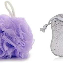 SAVE™ Bathing Loofah Sponge and Pumice Scrubber Stone | Random Colou (Round)-image-10