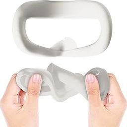 Careflection VR Face Cover Silicone Case for Oculus Quest 2 / Meta Quest 2: Replacement Face Pad Mask, Sweatproof, Washable, Light Blocking VR Soft Smooth Accessories Headset-5 Years Warranty - White-14