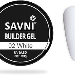 Savni Builder Gel Soft Gel UV/LED for Nail Extension Nail Art Manicure Set 30g (White)-image-47