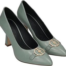 Barletta Women Light Green Leather Stelitoes Pumps-image-53