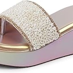 stepizia Comfortable & Stylish Wedge Slippers For Women & Girls | Lightweight, Casual Design | Soft Cushion Footbed for Walking, Working.-picture-1