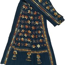 Women's Hand Embroidered Kantha Stitch Cotton Dupatta/Chunni/Shawl/Chador (525005)-image-48