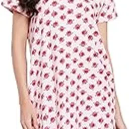 clovia Women's Cotton Knee Length Casual Nightgown-picture-3