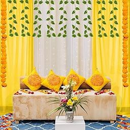 Party Propz Haldi Decoration Items for Home - 11 Pcs Backdrop for Decorations, Pooja Backdrop Decoration, Backdrop Cloth for Decorations, Puja Backdrops, Wedding Decor-image-46