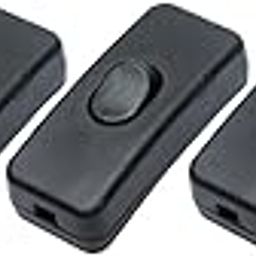 Electronic Spices Black Switch Halfway Rocker Push Button Rocker Switch for Table Lamp Bed Lamp Switch Inline Switch Tik Tok Switch (Pack of 5)-3