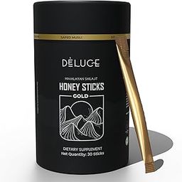 Deluce Pure Himalayan Shilajit Honey Sticks Gold – 600mg Shilajit Resin with KSM-66 Ashwagandha, Safed Musli & Gokshura – Energy, Strength & Stamina for Men & Women – 30 Sticks – Vegan, Lab Tested-image-32