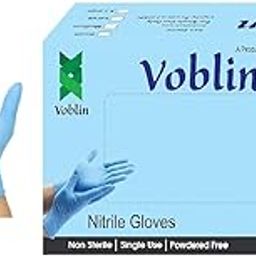 Voblin Nitrile Next-Gen Smooth Disposable Powder Free Examination, Surgical & General Gloves_Pack of 100_Medium (Blue)-30