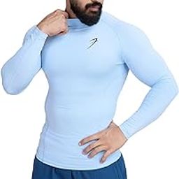 Men Full Sleeves Slim Fit Compression High Neck Sports and Gym Tshirt-image-16