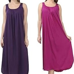 Women's Cotton Solid Maxi Nighty (Pack of 2)-image-49
