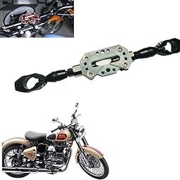 Vagary CNC Adjustable Vibration Rod Handlebar Cross Bar for Royal Enfield Classic 350 Clip-on Handle Bar (Black, Silver)-image-6