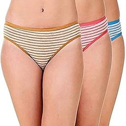 Pack of 3 Women's High Coverage Pure Cotton Panties with Mid Elastic Waist Daily Use Hipster Brief Panty(AQ_Group 51)-image-69