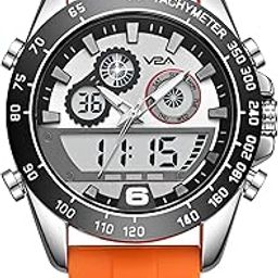 Men’s Multifunction Analog-Digital Sports Watch – Dual Display, Quartz Movement, Zinc Alloy Case, Stopwatch, Alarm, 30M Water Resistant, Silicone Strap, Tachymeter Bezel-image-1