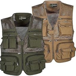 bnf® 2pcs Multi Pocket Photography Fishing Mesh Vest Outdoor Quick-Dry Jacket |Sporting Goods | Fishing | Clothing, Shoes & Accessories | Vests-image-23