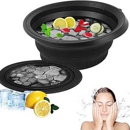 Calyrex Face Ice Bath Bowl With Built-In Ice Tray, Silicone Ice Bowl Facial Folding Washbasin for Cold Plunge Therapy, Skin Tightening & Acne Relief, Reusable Ice Cubes Portable Spa Tool for Home & Travel-image-22