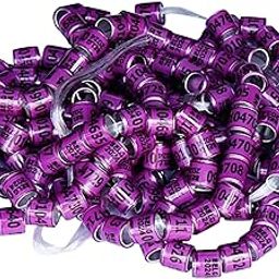 SAZ DEKOR® 100 Pieces Pigeon Dove Leg Rings 2024 Identify Bands Accessory Training Ring Purple-image-33