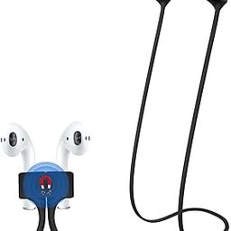 KACA Magnetic Anti-Lost Strap Silicone Rope Wire Cable Connector String for AirPods Pro/Aipods Pro 2 / Airpods 1,2&3 / Earbuds (Black)-image-95