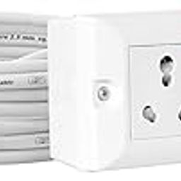 Shinetech Extension Board Heavy Duty Junction Box (20A. 2 Switch & 2 Socket) (3600W) Heavy Load Capacity & High Voltage Long Cable Cord (White) (20A. Switch & Socket(1.5 mm White Cable), 8 Mter)-image-66