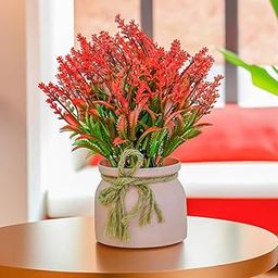 Ekhasa Wild Grass Flower Vase with Artificial Flowers Plant | Small Flower Pots with Artificial Flowers for Home Decor Centre Table Pots Showpiece Living Room Office Wedding Birthday & Gift-image-28