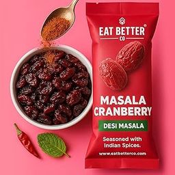 Eat Better Co - Chatpata Cranberry - Desi Masala Flavour | Healthy Snacks - Cranberry Dried - 4 Pocket Packets of 40 gm each-image-20