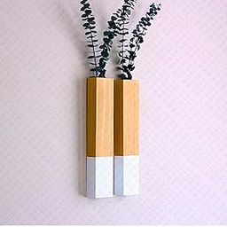 WOOZY WORK 2-Pack Wood Wall Planters – Hanging Wood Plant Holders for Artificial Flowers, Rustic Wall Pocket Vases for Living Room, Bedroom Indoor Home Decor Wooden Wall Mounted Vases, (White)-image-63