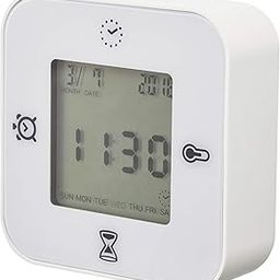Ikea Klockis ABS Plastic Front Protection Thermometer, Alarm, Timer Polycarbonate Digital Clock (White), 8 Cm X 8 Cm-image-26