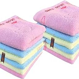Good Time Cotton Small Size Face Towel/Handkerchief/Rumal - 400 GSM/Extra Soft and Super Absorbent Face Towels for Women's, Kids and Newborn Babies- (25x25 cm) - Multicolor-13