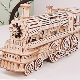 7mechs Steam Locomotive|3D Puzzle Train Mechanical Educational Wooden Puzzles|Stem Learning Diy Kits|Classic Decorative Train Craft Set|Eco Friendly|Wood Train Engine Set|Birthday Gift|,Kid-4