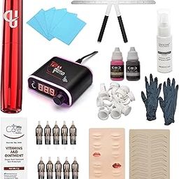 Utopian Professional Tattoo Machine, Digital Wireless Permanent Tattoo Eyebrow Lip cheek Eye liner Pen MTS and PMU Beauty Makeup Device with 10 needle,50 inkcups and 2pcs Pigments-picture-24