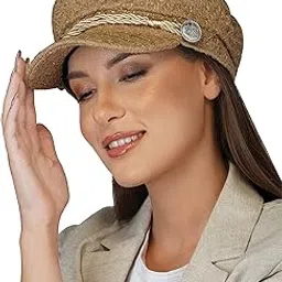 isweven French Beret Cap Summer Season Unisex Artist Newsboy Hats, Ascot Cotton British Style Adjustable Women's Caps (8117, Free Size)-picture-4