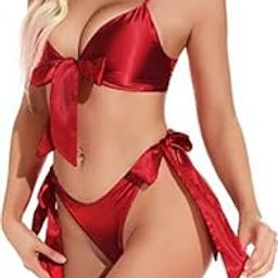 Women Knot Babydoll Lingerie Set for Honeymoon for Woman Thongs | Wedding Valentine Special Night Dress Above Knee Baby Doll Night Dress | Transparent Hot-image-18