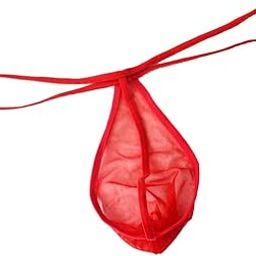 Men's Latest & Comfortable Nylon Spandex G-String Underwear (Pack of 1) (Small) (C4D-ML-07047) Red-image-77