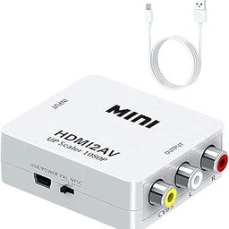 HDMI to RCA, HDMI to AV, 1080P HDMI to 3RCA CVBS AV Composite Video Audio Converter Adapter Supports PAL/NTSC with USB Charge Cable for PC Laptop HDTV DVD-Black (Additional Cable)-13