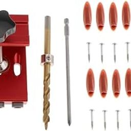 Losa Aluminum Alloy Oblique Hole Positioner Woodwork Guide Locator Set 28Red-27