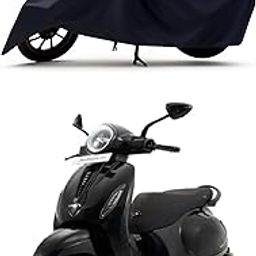 RS ENGLAND - All Season Protection Bike Cover for New Bajaj Chetak Electric Scooter Bike Cover with Water-Resistant and Dust Proof Premium 190T Fabric_ Black-image-2