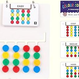 Uzox Montessori Color & Pattern Matching Puzzle for Kids and Adult – Educational Toy Ages 4–8, Develops Fine Motor Skills & Cognitive Thinking, Travel-Friendly, Unisex Gift(White ply)-12