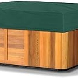 Covermates Square Hot Tub Cover - Light Weight Material, Weather Resistant, Elastic Hem, Outdoor Living Covers-Green-image-14