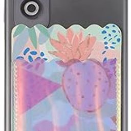 HAMSTER LONDON Holo Phone Pocket | Stylish Adhesive Phone Pocket for Cards & Cash | Holographic Design (Floral)-image-48