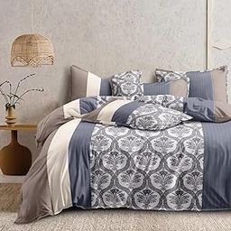 Sitting Style™ 350 Tc Heavy Glace Cotton Super King Size Duvet Cover II Razai Cover II Quilt Cover for Double Bed Size with Zipper (Dohars) 108x108 inch-Multicolor-image-74