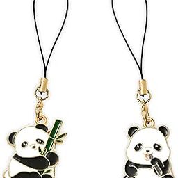 Pack of 2 Cut Out panda pendant phone charms aesthetic for girls boys women backpack hanging keychain key ring gold accessories necklace bracelet lobster clasp thread Ornament decor Smart combo-image-65