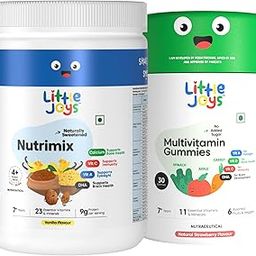 Little Joys Immunity Boosting Kit | 7-12 Years | Vanilla Nutrimix 350g & Multivitamin Gummies 30N| For Better Immunity & Growth |With Ragi, Bajra, Vitamin A, C, D3, B12, Zinc & DHA| No Preservatives-image-10
