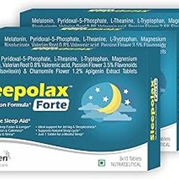 Trexgen SLEEPOLAX FORTE Advanced Sleep formula with Melatonin 10mg, P5P, L-Theanine, L-Tryptophan, Magnesium bisglycinate, Valerian, Passion flower, Chamomile (30 Tablets X 3 = 90 Tablets)-25