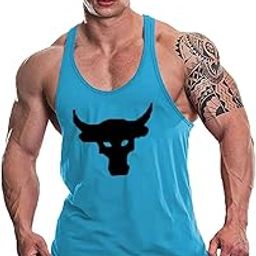0052 Men's Tank Tops Muscle Gym Bodybuilding Vest Fitness Workout Train Stringers-image-78