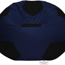 RnS Rest 'n' Sleep - Bean Bag Printed Football Shape Chair Filled with Beans for Living Room, Home, Office, Bedroom, Hall, Cafe, Restaurant for Relaxing, with 1 Year Warranty (Black/Navy Blue, 4XL)-image-65