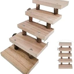 Natural Wood Bird Perch Stand, Hanging Multi Branch Perch for Cage, Parrots, Parakeets Cockatiels, Conures, Macaws, Love Birds, Finches Climbing Ladder Stairs 5 Layers Hamster Toys-image-40