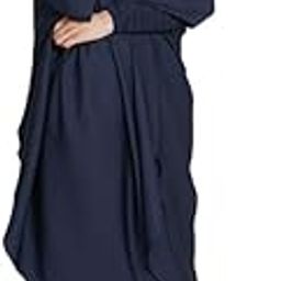 2-Piece Knee-Length Jilbab Set Khimar Style Abaya and Skirt with Chunnat Slevees/Dolman Sleeves Navy Blue Color| Tie Back Burkha Jilbab Khimar Style Abaya-image-28